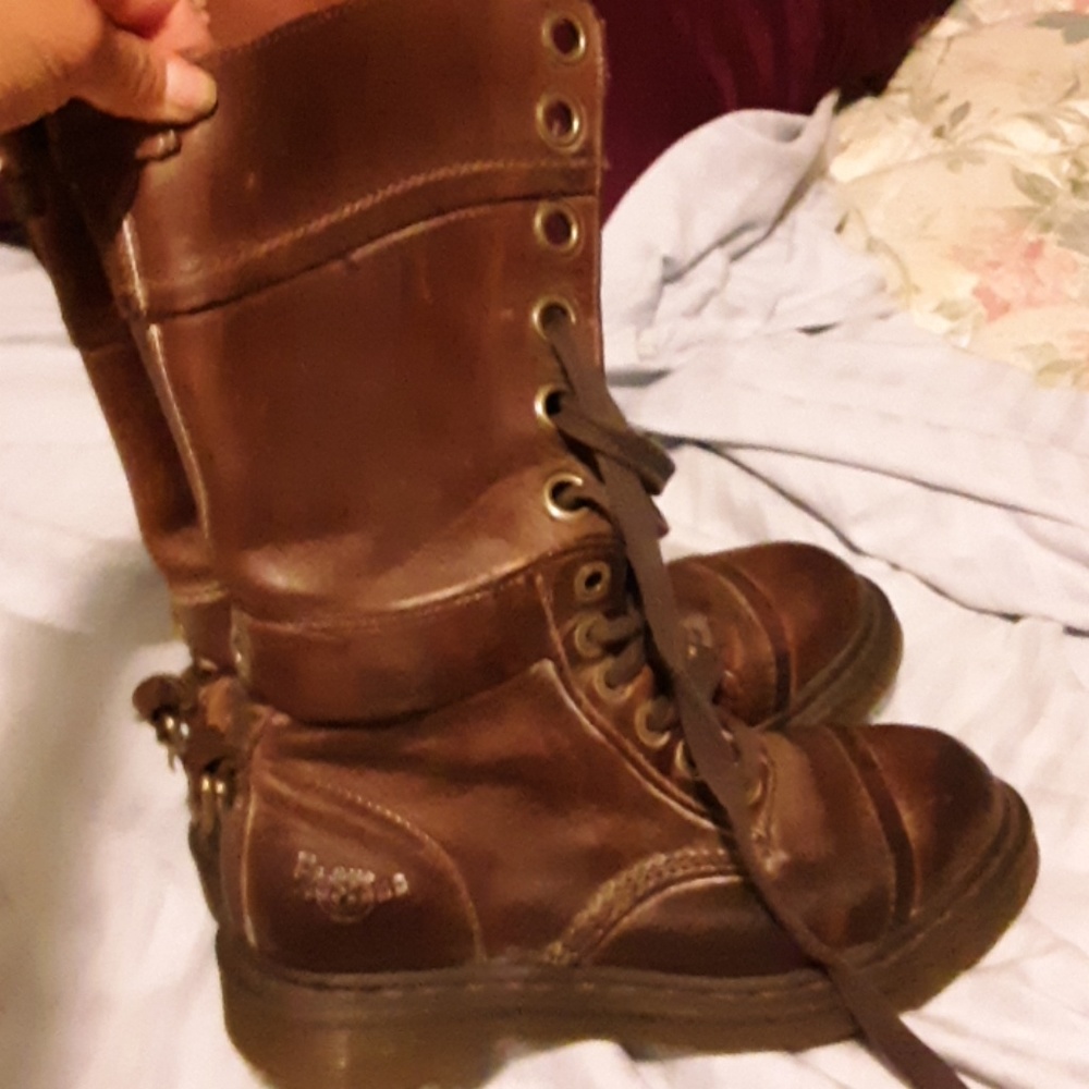 Well loved doc martens dark brown and floral - Picture 1 of 4